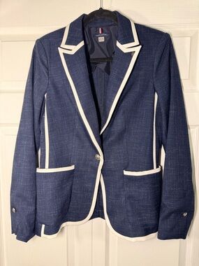 Tommy Hilfiger Navy Blazer with White Trim